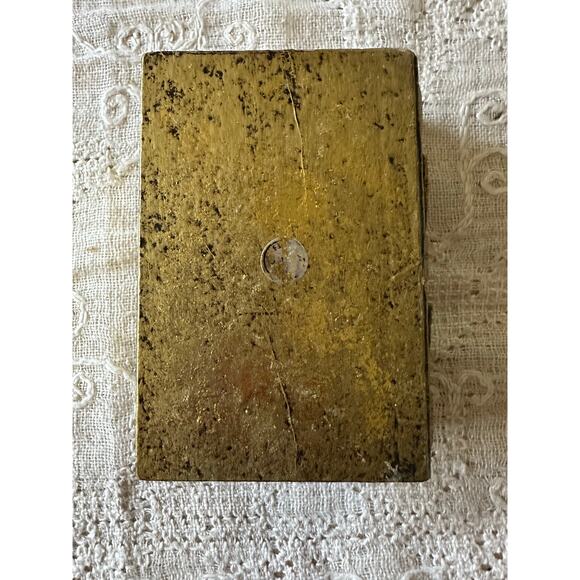 Vintage Gold Gilt Book-Shaped Trinket Box paper mache miniature ornate 4.5x3” - Picture 9 of 16